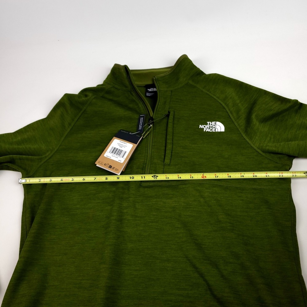 The North‎ Face Men's Large 1/2 Zip Forest Olive Long Sleep New - Picture 8 of 10